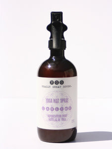LAV LIME YOGA MAT SPRAY from Really Great Goods.  Handmade, Small Batch, Vegan, All Natural Home Care