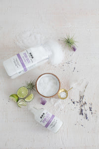LAV LIME EPSOM SALTS from Really Great Goods.  Handmade, Small Batch, All Natural, Vegan Bath and Body Care 
